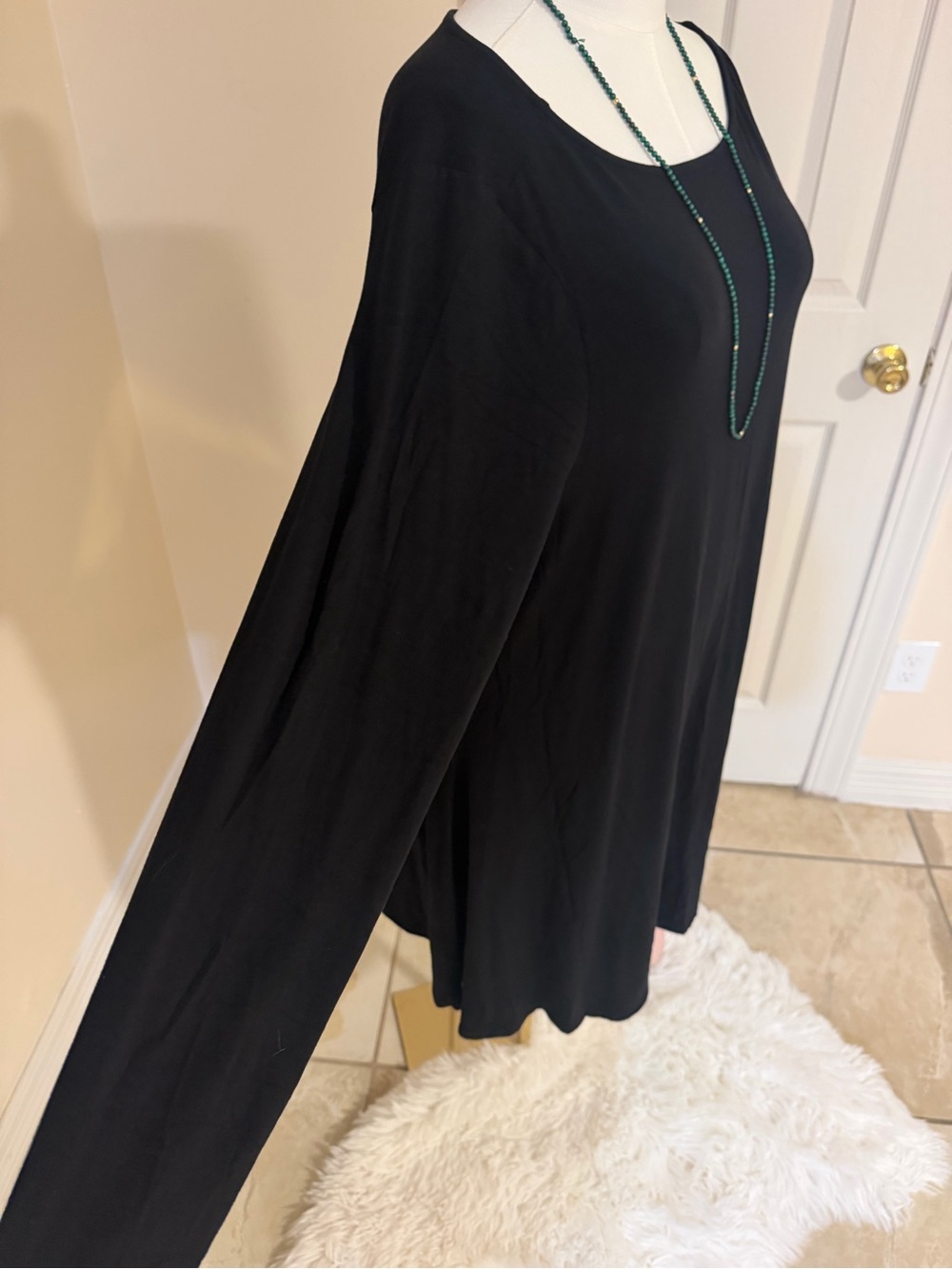 Old Navy Black Long-Sleeve Wide-Leg Jumpsuit